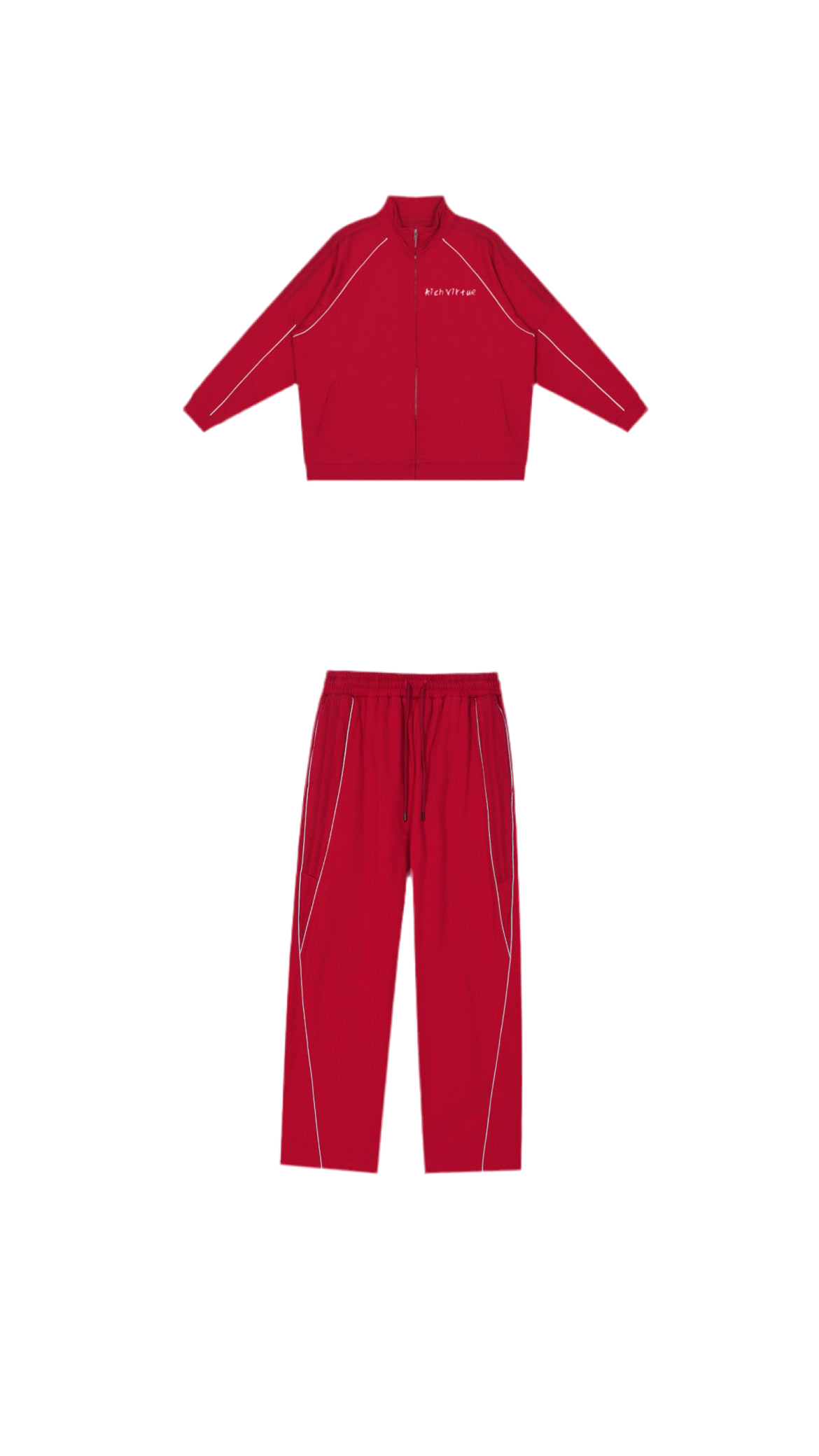 Rich Virtue Red Reflection Striped Set