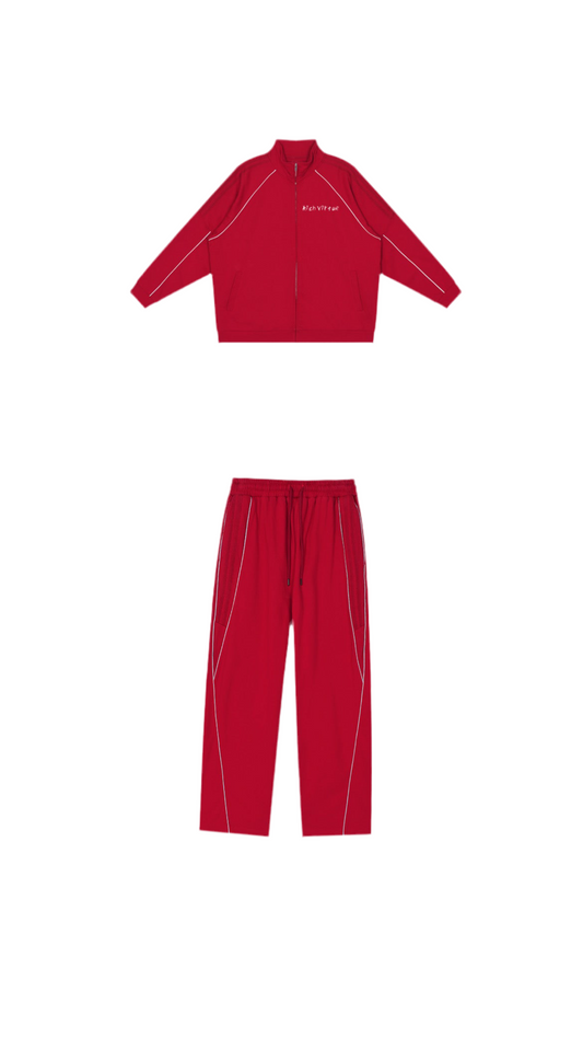 Rich Virtue Red Reflection Striped Set