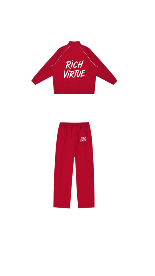 Rich Virtue Red Reflection Striped Set
