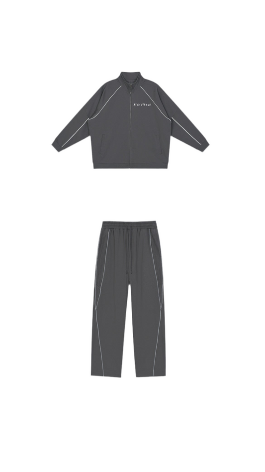 Rich Virtue Dark Grey Reflection Stripped Set