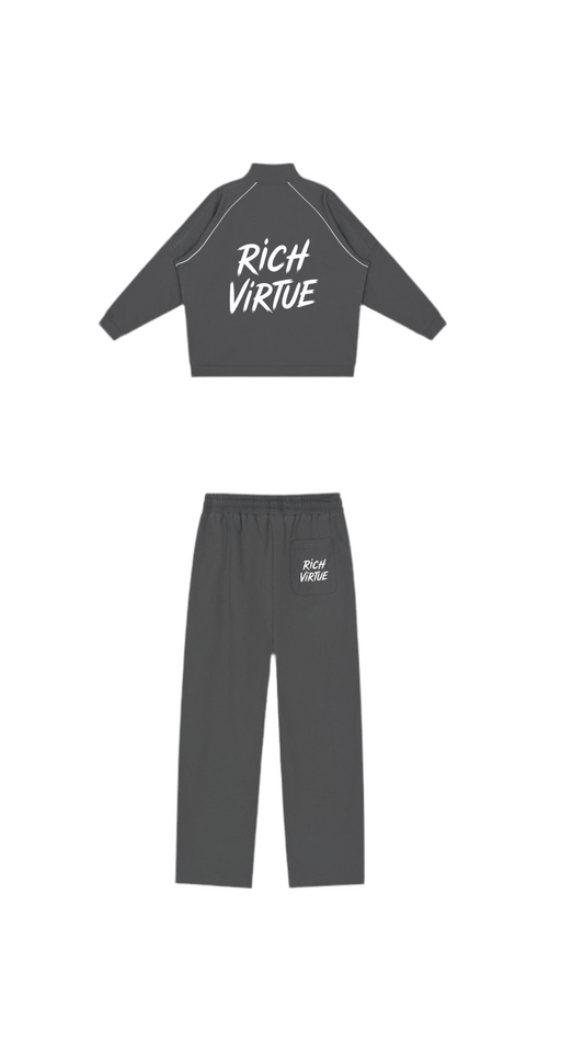 Rich Virtue Dark Grey Reflection Stripped Set